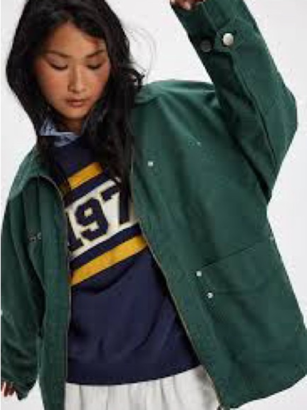 Women's Forest Green Oversized Utility Jacket